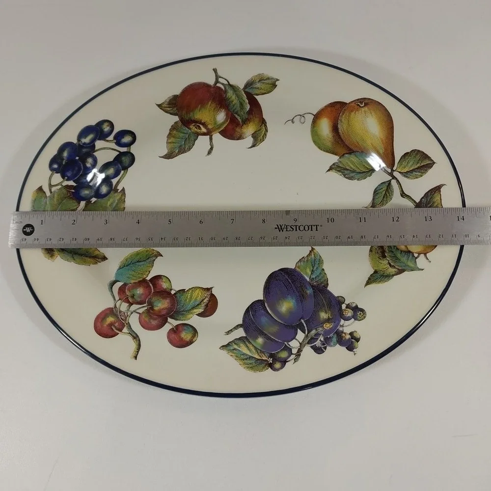 VTG Pier 1 Macintosh Platter Tray Oval 14 x 11 Fruit Pattern England Angleterre